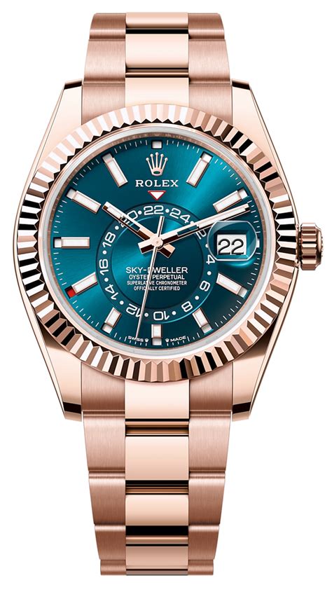 rolex sky-dweller blue rose gold|rolex sky dweller price used.